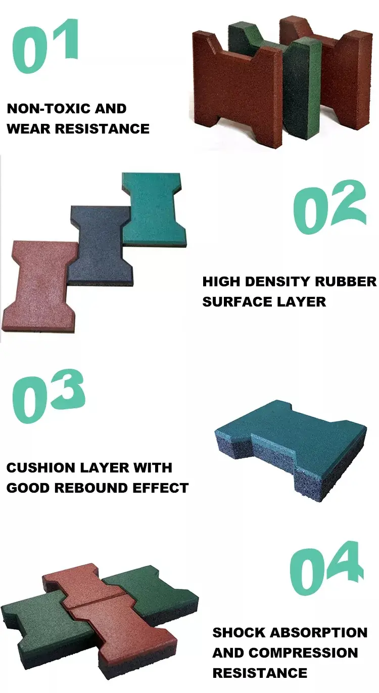 H-Shape Interlocking Rubber Tile